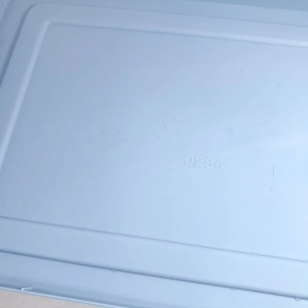 Vintage‎ Rubbermaid 0286 Storage Box Blue clear Container Plastic Snap Shut Lid